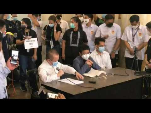 Philippine journalist Ressa holds presser after conviction in libel case