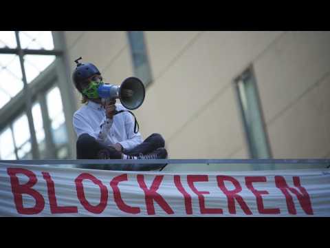 Climate activists hold 24-hour protest in Berlin