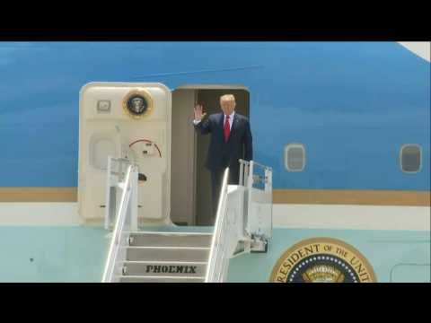 President Trump arrives in Miami as Saturday's rally in New Hampshire is delayed