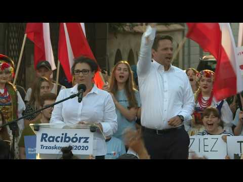 Polish opposition candidate Rafal Trzaskowski holds final rally ahead of presidential run-off