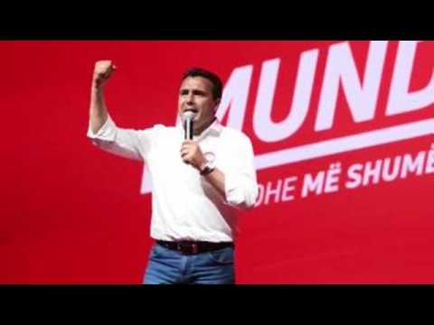Leader of the ruling SDSM party Zoran Zaev holds campaign rally in Skopje
