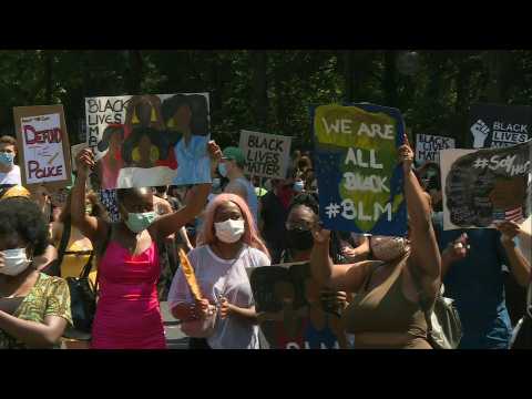 Black Lives Matter protesters demonstrate in Berlin