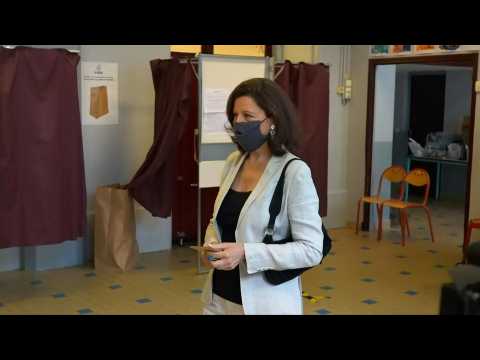 Macron party's candidate, Agnès Buzyn, votes in Paris elections