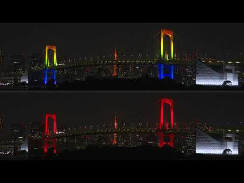 Tokyo's Rainbow Bridge turns red after alert issued amid Covid-19 cases surge