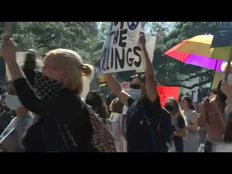 Protesters gather in George Floyd's hometown Houston