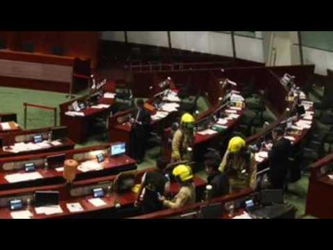 China's controversial National Anthem bill reading at HK parliament suspended