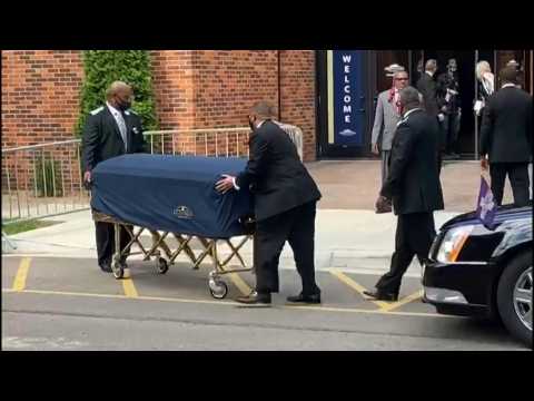 Coffin of George Floyd arrives at public memorial site