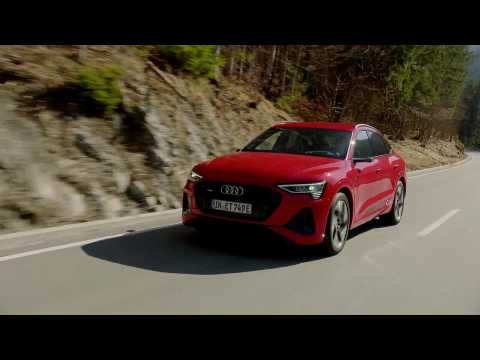 The new Audi e-tron Sportback in Catalunya red Driving Video
