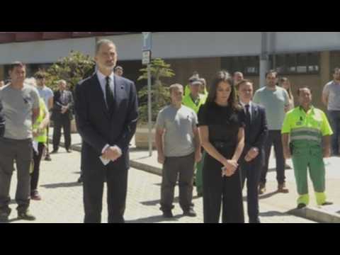 King and Queen of Spain observe a minute of silence for COVID-19 victims