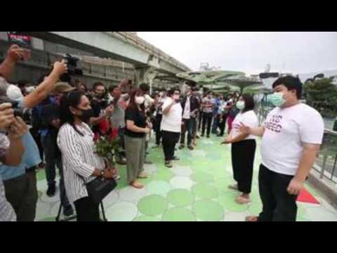 Protest in Bangkok against alleged abduction of Thai activist in exile