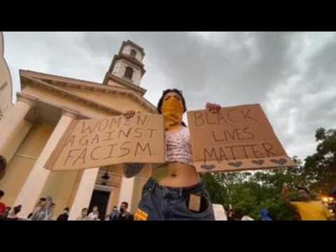 Protests against police brutality continue in DC despite severe thunderstorms