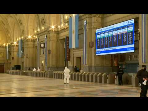 Images of almost empty train station in Argentina due to lockdown toughening
