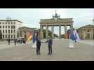 Handover ceremony in Berlin between Croatian and German FMs, as Germany takes over EU presidency
