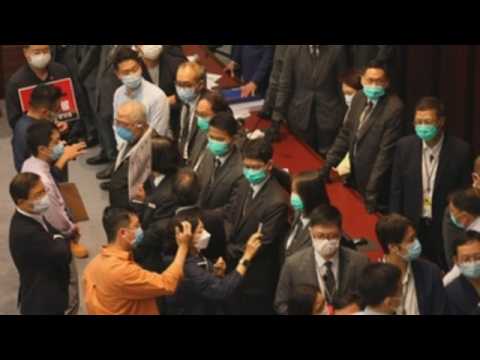 Scuffles at Hong Kong Legislative Council