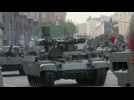Russian military parade rehearsal in Moscow