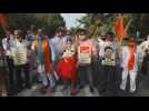 Hindu right-wing organization protests against China in New Delhi