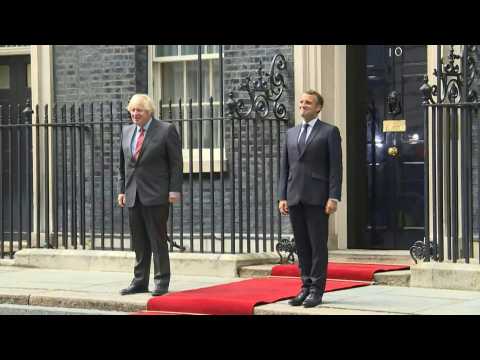 Boris Johnson welcomes Emmanuel Macron to Downing Street