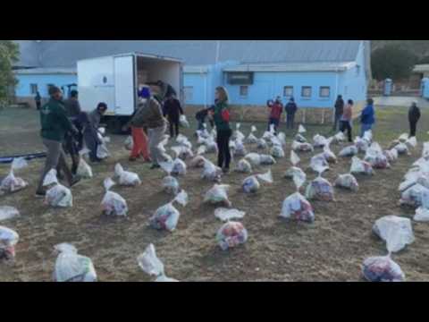 NGO delivers food to small towns in the semi-desert region in South Africa