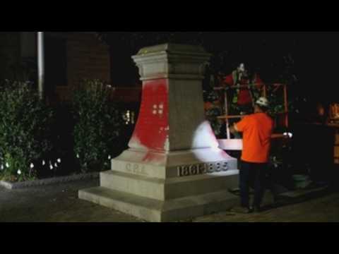 The Confederate monument in Decatur taken down