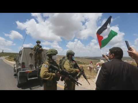 Palestinians in West Bank demonstrate against Israel's annexation plan