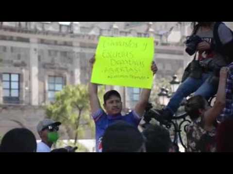 Protest against COVID-19 lockdown in western Mexico