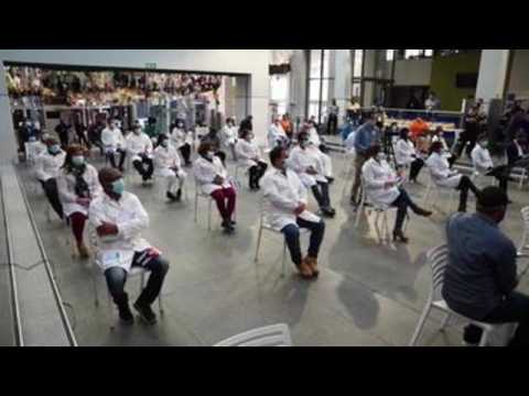Cuban health workers welcome ceremony in South Africa