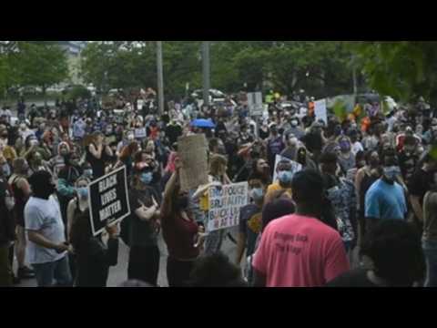 Hundreds protest in Minneapolis over death of black man in police custody