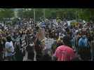 Hundreds protest in Minneapolis over death of black man in police custody