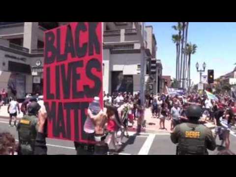 Crowds march through Los Angeles in protest over George Floyd killing