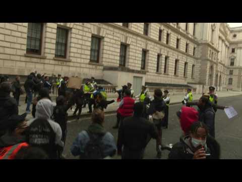 Clashes during George Floyd protest outside US Embassy in London