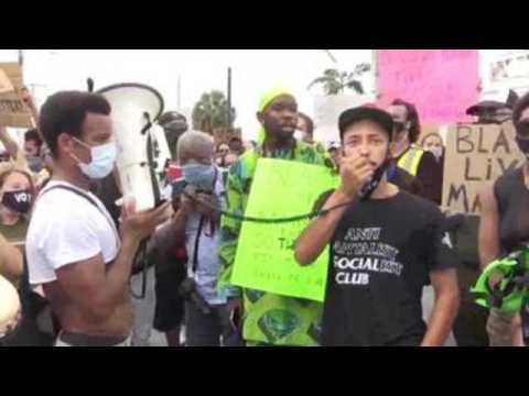 Protesters take streets of Miami neighborhood over death of George Floyd, police violence