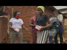 Volunteers distribute sanitary pads in Nairobi among vulnerable women