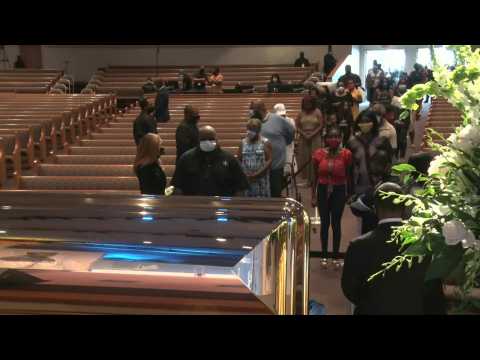 Mourners attend public viewing for Floyd in Houston church