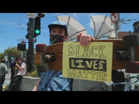 San Francisco skateboarders join Black Lives Matter protest