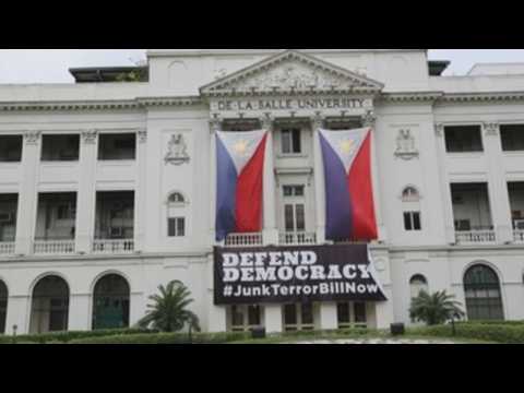Activists hold protest in Manila against controversial anti-terrorism bill