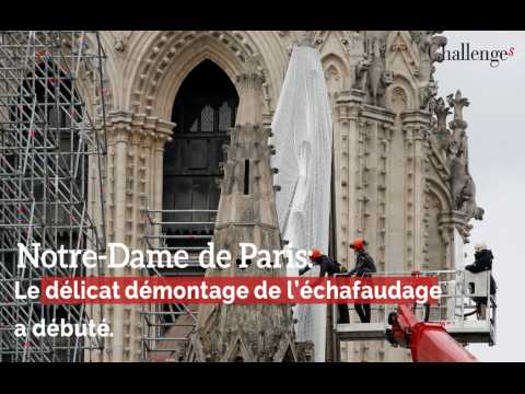 Notre-Dame de Paris : Le délicat démontage de l’échafaudage a débuté.