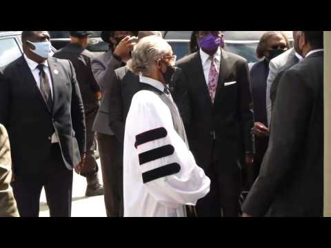 Reverend Al Sharpton, elected officials arrive for George Floyd's funeral