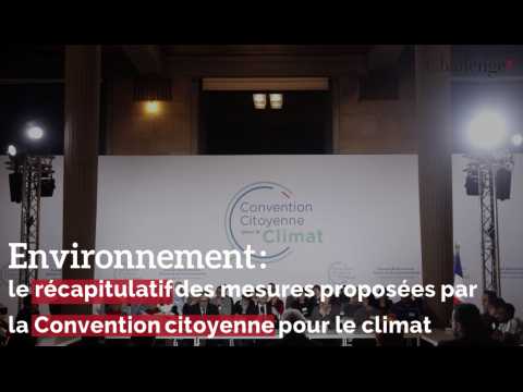 Environnement: le récapitulatif des mesures proposées par la Convention citoyenne pour le climat