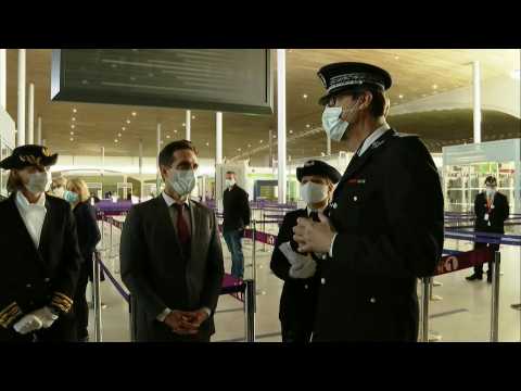 French transport minister inspects safety measures at Paris airport