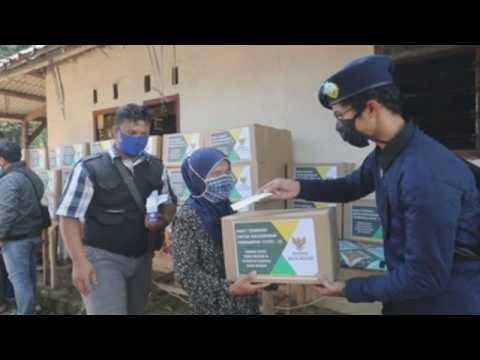 Food aid distributed in Indonesia amid coronavirus pandemic