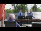 German police officers give a concert for retirement home