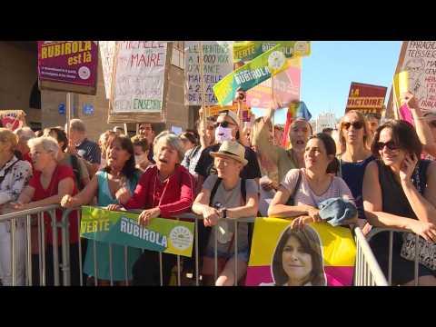 Protesters gather outside Marseille's municipal council