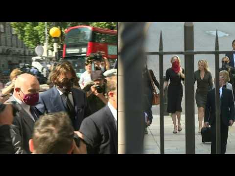 Johnny Depp and Amber Heard arrive at London court for libel trial