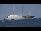 Footage of the world's largest yacht off the coast of Nice