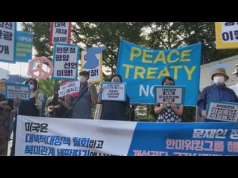 South Koreans protest against Biegun's visit, demand peace