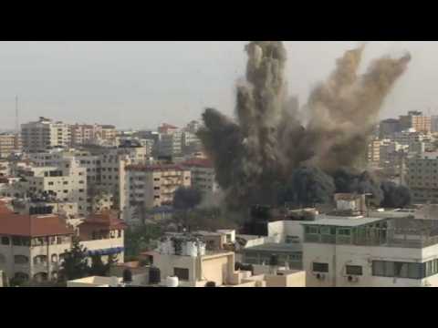 Israeli strike hits building in Gaza Strip