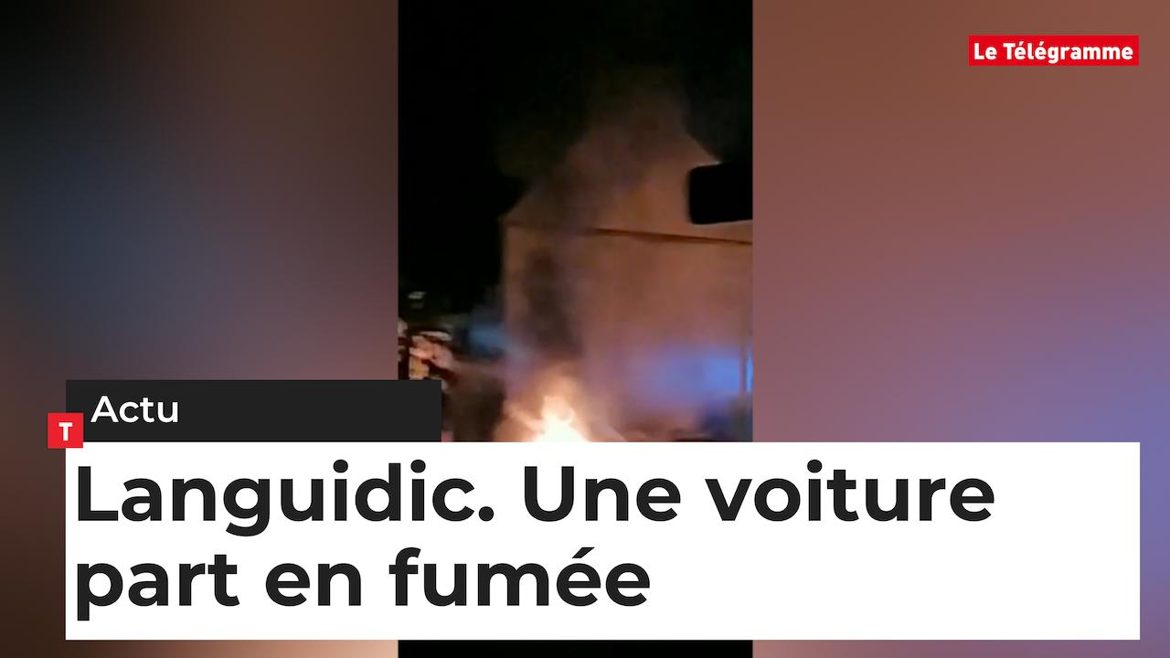 Languidic (56). Une voiture part en fumée  en pleine nuit (Le Télégramme)