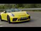 Porsche 911 Speedster in Racing Yellow Driving Video