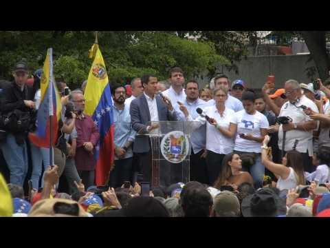 Venezuela's Guaido arrives at opposition rally