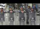 Police block entrance to Venezuelan National Assembly